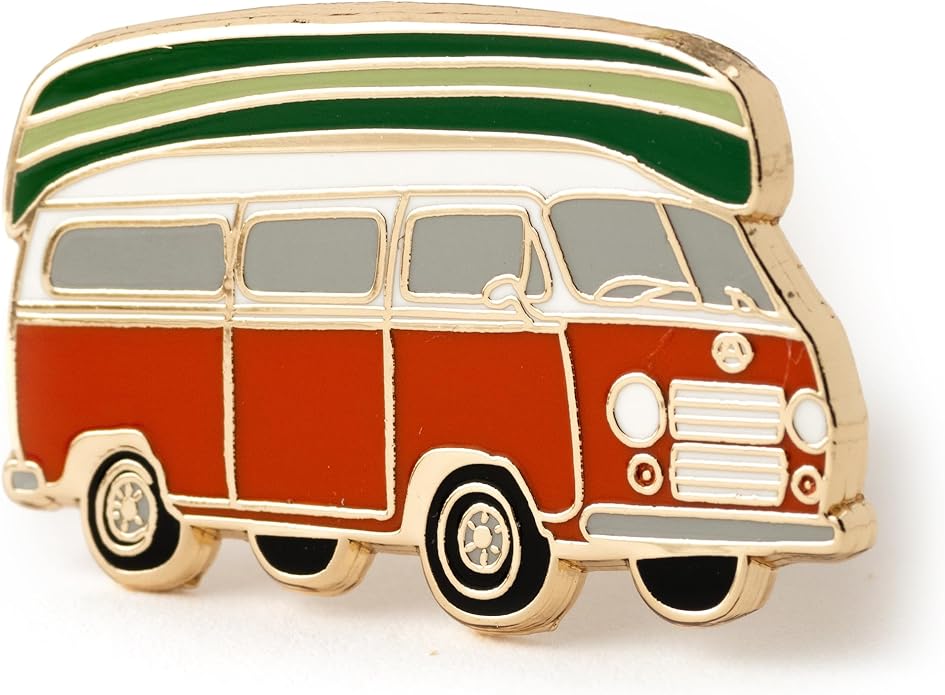 Camp Life Camper Van & Canoe Pin – Wanderlust-Inspired Travel-Themed Pin, Road Trip Accessory, Outdoor Lifestyle Gift, Lak...