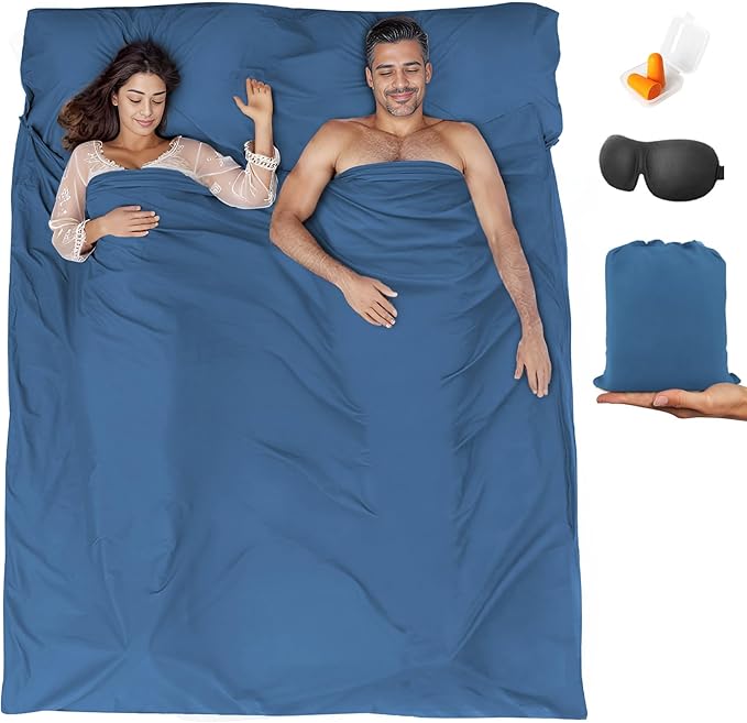 BREENHILL Sleeping Bag Liner,Travel Sheet & Adult Sleep Sack, Camping Sheets Travel Sleep Sack for Backpacking,Hotels & Ho...