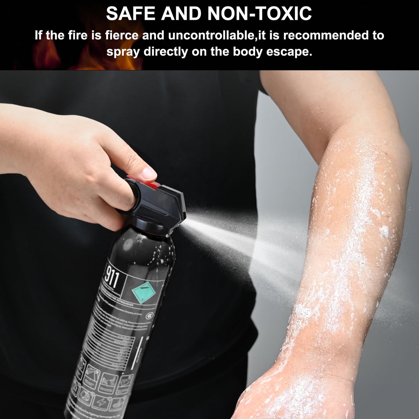 2Pack Fire Extinguisher for Home - 4 in 1 Portable A, B, C, K Fire Extinguishers with Mounting Bracket, 620ml Mini Water-Based Flame Extinguisher for Vechile, Boat, Kitchen, RV, Truck & Office