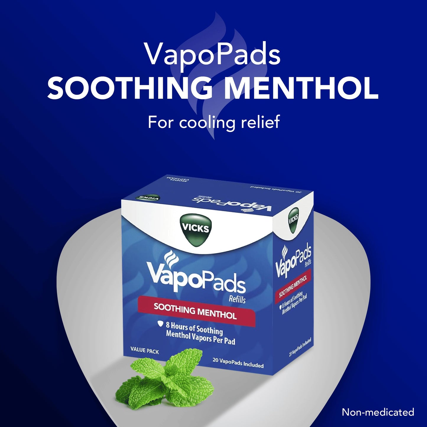 Vicks VapoPads Original Menthol Scent Refill Pads for Vicks Humidifiers and Sinus Inhalers, 20-Pack