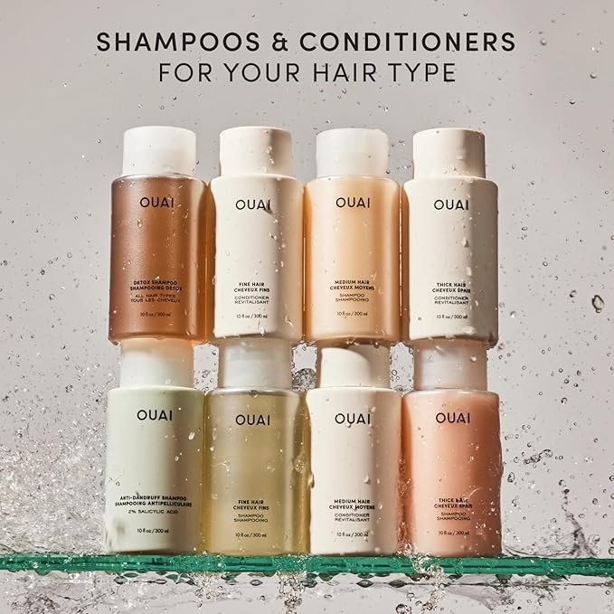 OUAI Thick Hair Conditioner Travel Size - Moisturizing Conditioner for Dry, Frizzy Hair - Keratin, Marshmallow Root, Shea Butter and Avocado Oil - Paraben, Phthalate and Sulfate Free (3 Oz)