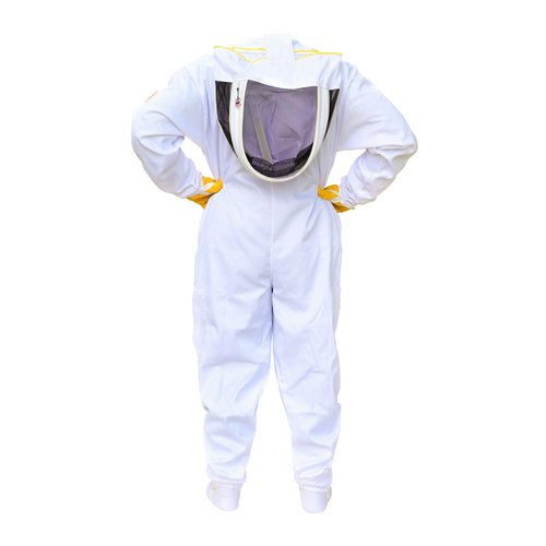American Bee Cotton Beekeeping Suit, Full Body Beekeepers Protective Gear with Fencing Veil Hood, Elastic Cuffs & Breathable Fabric, With Two Pairs of Gloves (2XL)
