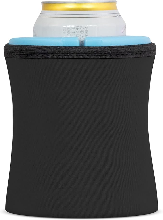 iCube Wrapsulator Black Regular Can Cooler: Insulated Drink Holder & Premium Beer Chiller for 12oz Cans