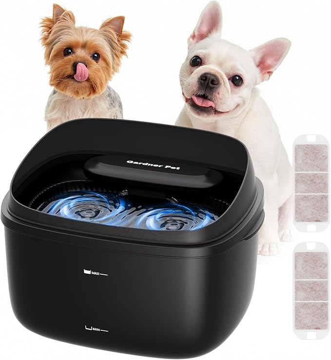 Gardner Pet Dog Bowls 1 Gallon Pet Water Fountain, Vortex Dog Water Bowl Dispenser, Ultra Quiet Automatic Cat Fountain wit...
