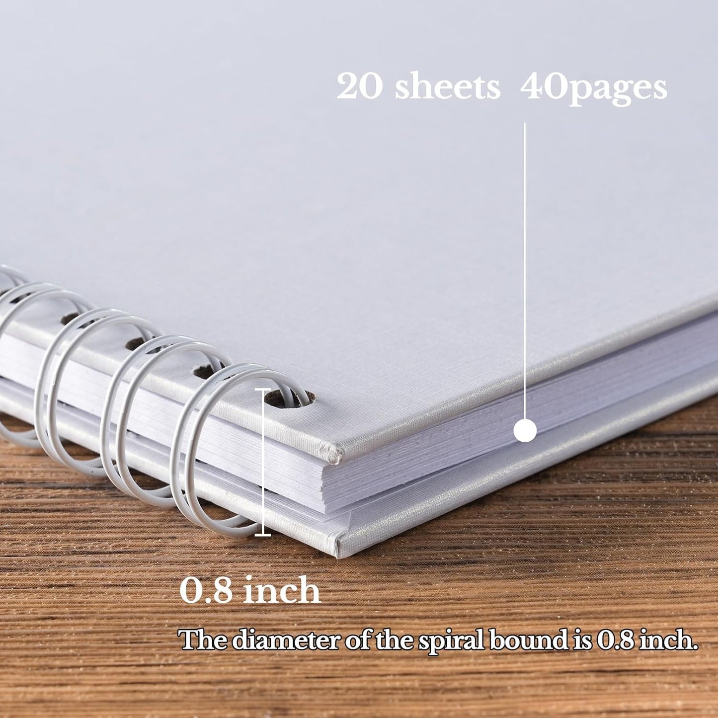 potricher 7 x 7 Inch DIY Scrapbook Album 40 Pages Hardcover Kraft Paper Scrap Book Photo Albums Memory Book for Wedding and Anniversary Family (White, 7 Inch)