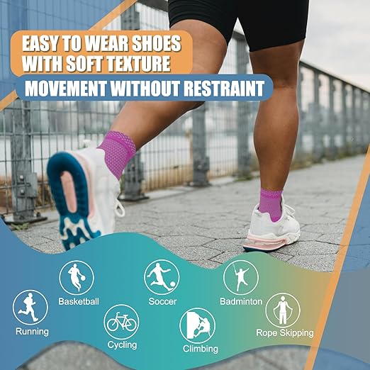 LISEPWU Copper Ankle Brace, Copper Infused Ankle Support Compression Sleeve for Men & Women, for Foot Pain Relief, Sprained Recovery, Achilles Tendonitis, Daytime or Night Use(Purple M)