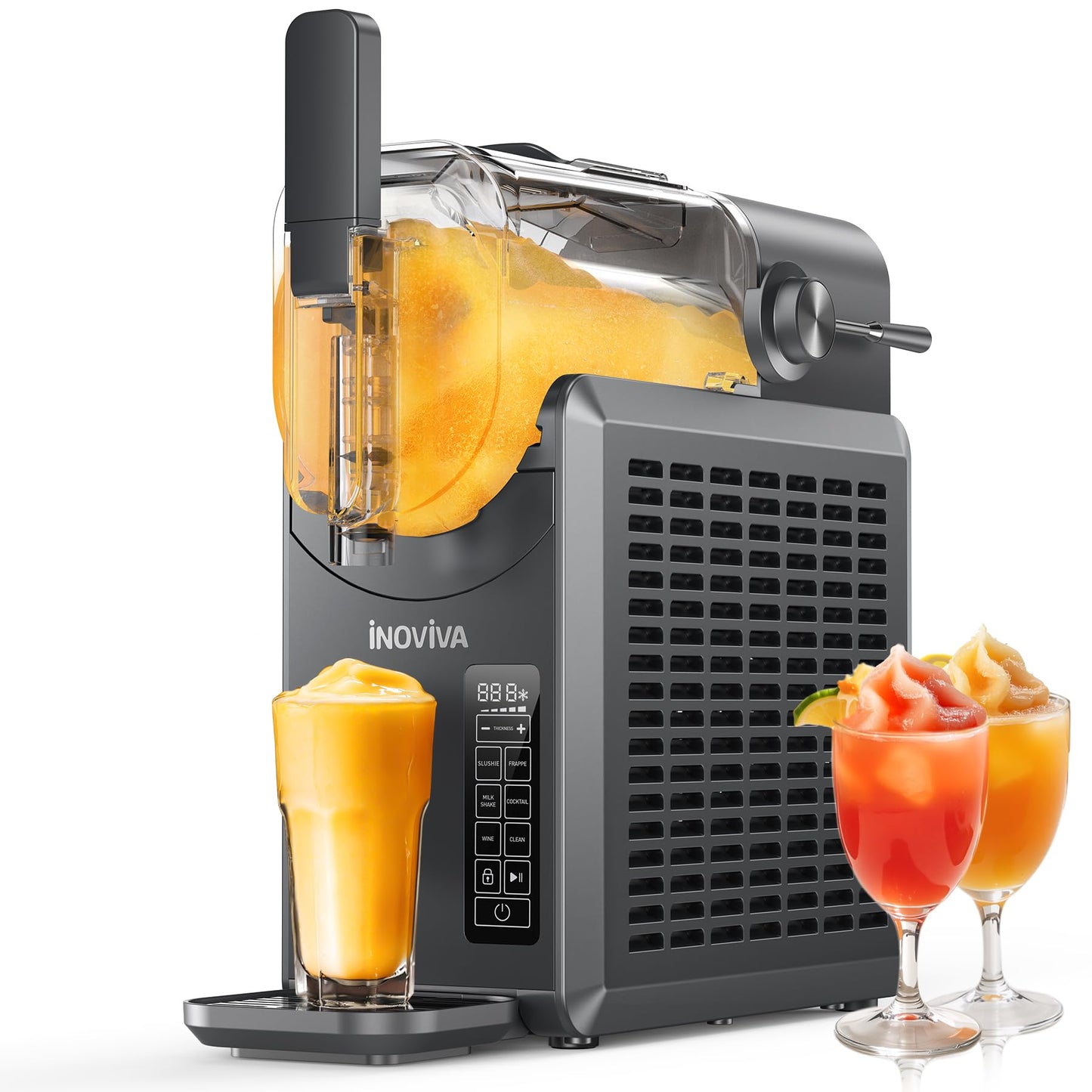 Slushie Machine, No Ice Needed, INOVIVA 72 oz Frozen Drink Maker for Home with Self-Cleaning, 5 Preset Programs, Frozen Margaritas, Frappés, Milkshake, and More, (2025 Version)