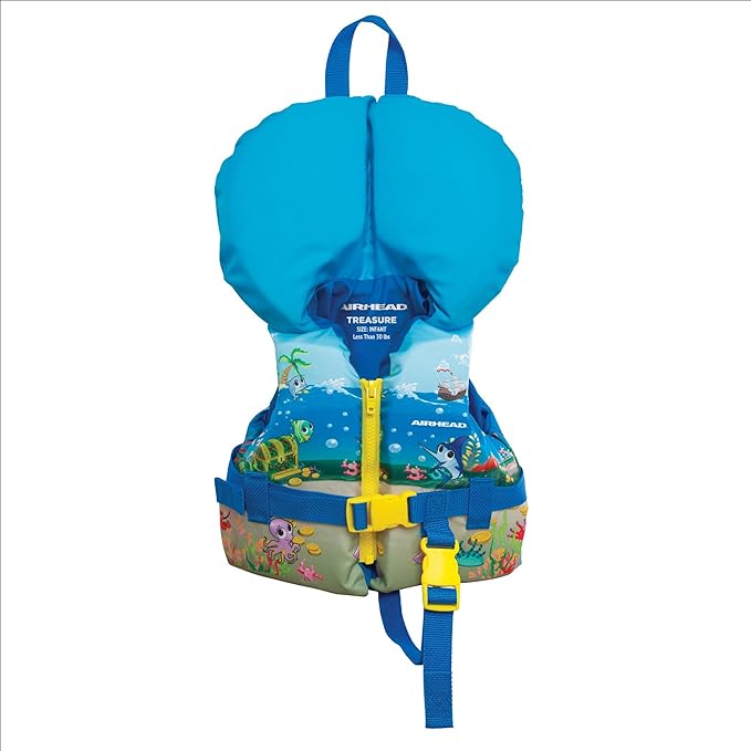Airhead Treasure Infant and Child Life Vest, USCG Approved Infant 0-30lbs, Child 30-50lbs