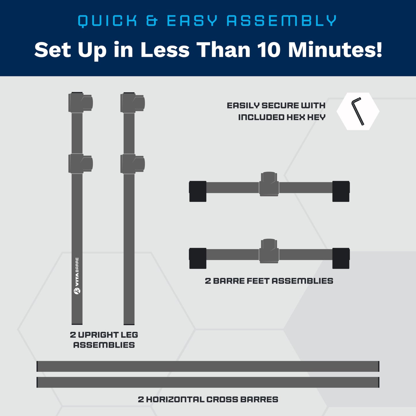 VITA Barre Portable Freestanding Double Ballet Barre, Extreme, 4 Ft Bars, Purple, Steel | Fixed Height, Made in USA, Home or Gym Exercise Equipment for Kids & Adults | Dance, Fitness, Pilates