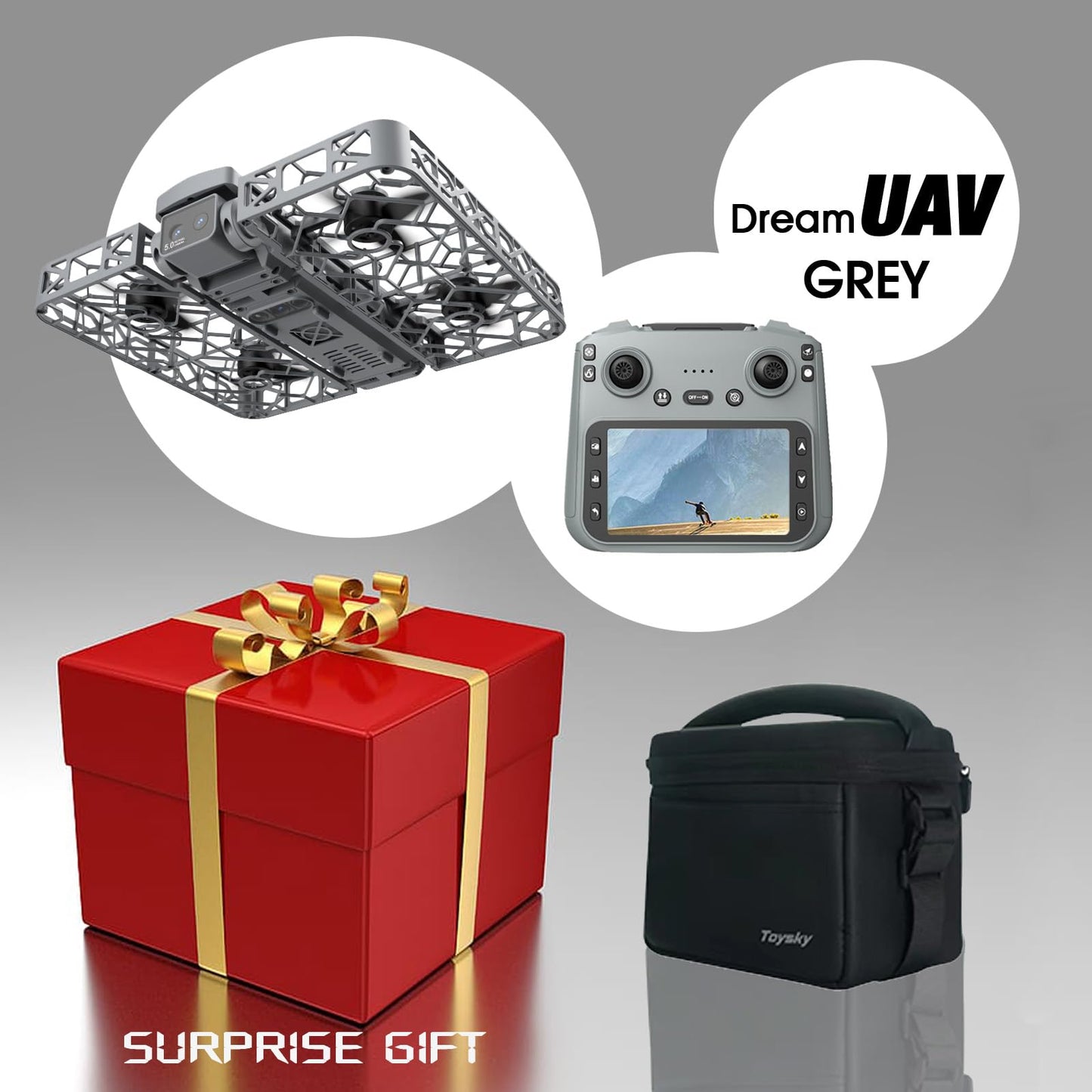 Drone with Camera 4k,HD Drones for Adults,Pocket - Sized Drone with Optical Flow Positioning, Foldable Design & HD Camera (3 batteries)