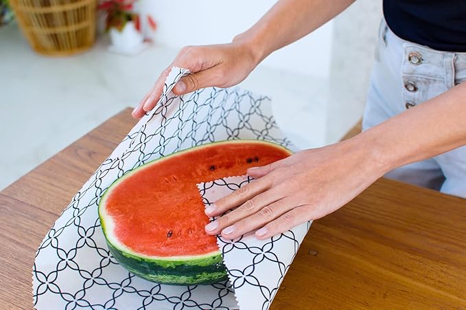 SUPERBEE Beeswax Bread Wrap, Reusable Beeswax Wrap for Food, Wrap Bread, Reusable Bees Wrap Paper for Wrapping Vegetables, Cheese Paper, Bowl Covers and Sandwich Wrapping, XXL (Passion Som)