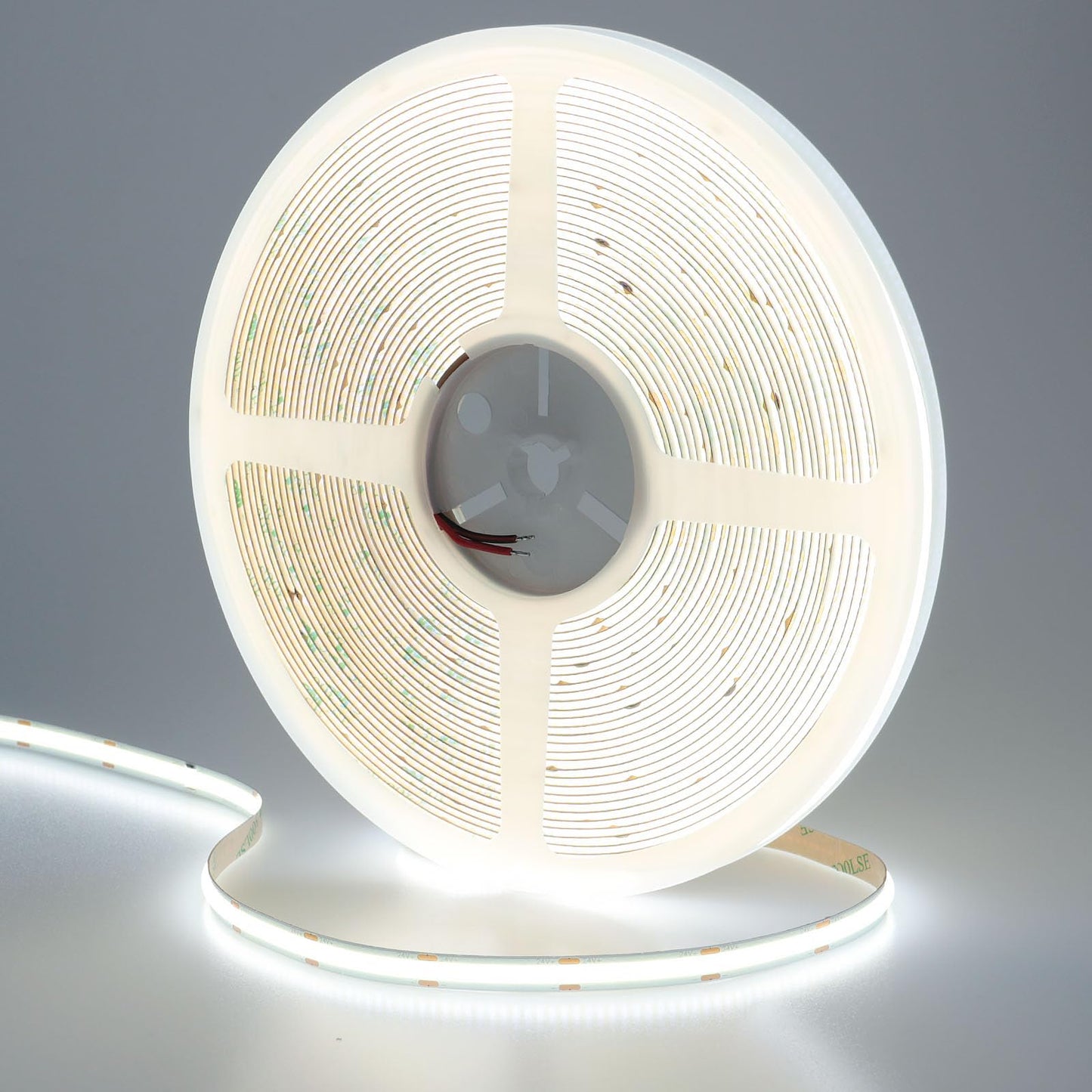 KXZM 49.2ft/15M DC 24V COB LED Strip Light Cool White 6000K 5760LEDs CRI 93+ 11000lm Uniform Glow IP20 Not Waterproof Flexible LED Tape Lights for DIY Cabinet Bedroom Home Decor(No Power Supply)