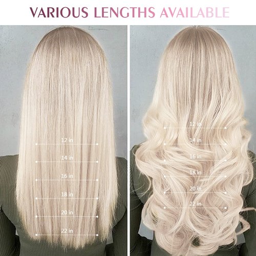 Fimislosion Real Hair Extensions Clip in Human Hair, Seamless Clip in Hair Extensions Real Human Hair, 16 Inch Clip ins extensions for women, Ash Platinum Blonde 120G 7Pcs