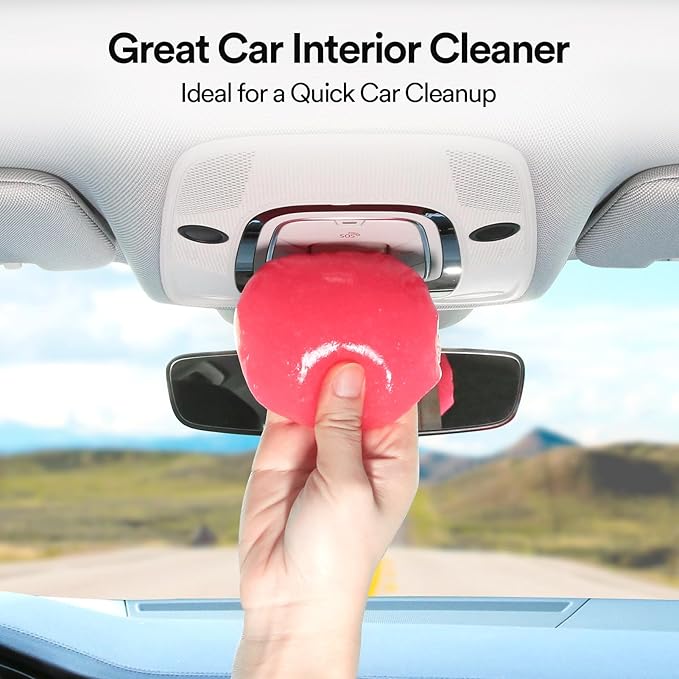 PULIDIKI Car Cleaning Gel Detailing Putty Auto Detail Tools Car Interior Cleaner Slime Supplies Car Accessories Christmas Stocking Stuffers Gifts for Women Teens White Elephant Gifts Adult Pink 2Pack