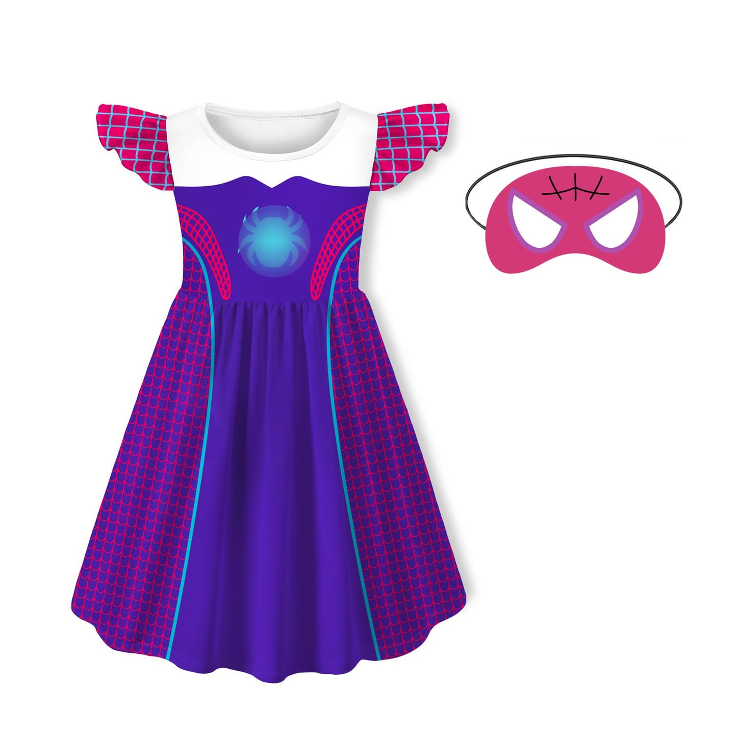 Lansidun Girls Casual Dresses Toddlers Novetly Playwear Ruffle Sleeve Swingdress Graphic Fashion Outfits Clothes Party Birthday Merch