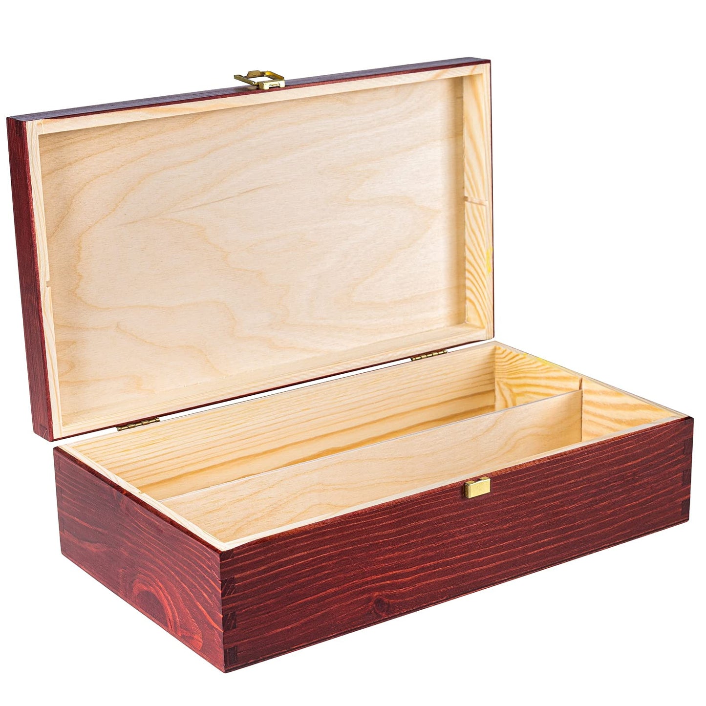 Creative Deco Red Wine Wooden Box Gift Storage | 2 Bottles | 13.77 x 7.87 x 3.93 in | Wood Holder Lacquer | Perfect Luxury Box for Christmas, Birthday, Wedding, Valentine’s Day, Anniversary