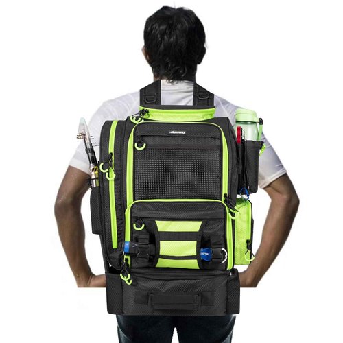 BLISSWILL Large Fishing Backpack with Cooler for 3 Tackle boxes Fish Bag with Rod Holders Fishing Gear and Equipment for fishing camping hiking