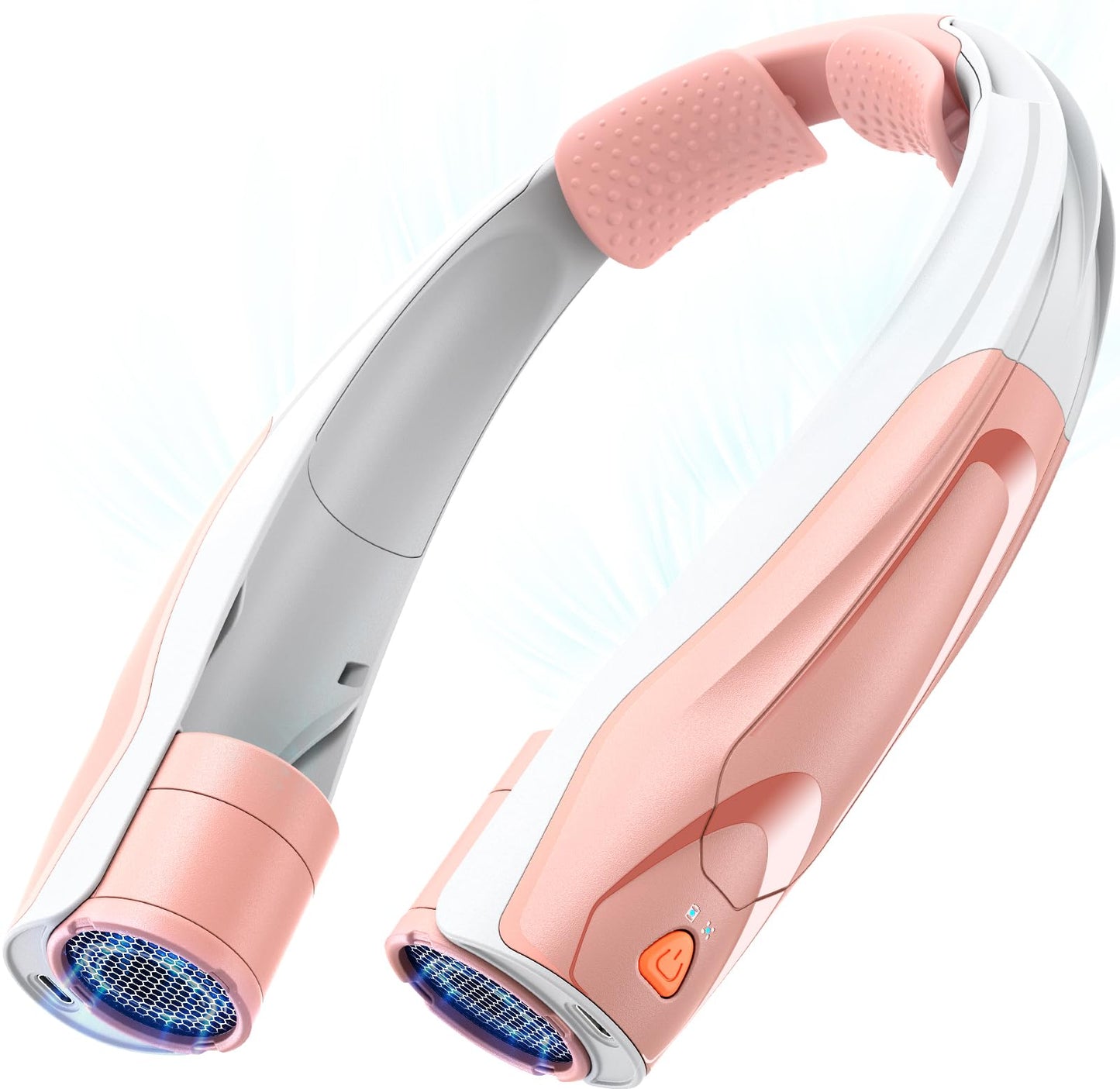 BOTDOYS Portable Neck Fan for Girl: No Hair Twisting, Lightweight Personal Fan with 6000mAh Battery Air Volume, 6 Speeds - Recha