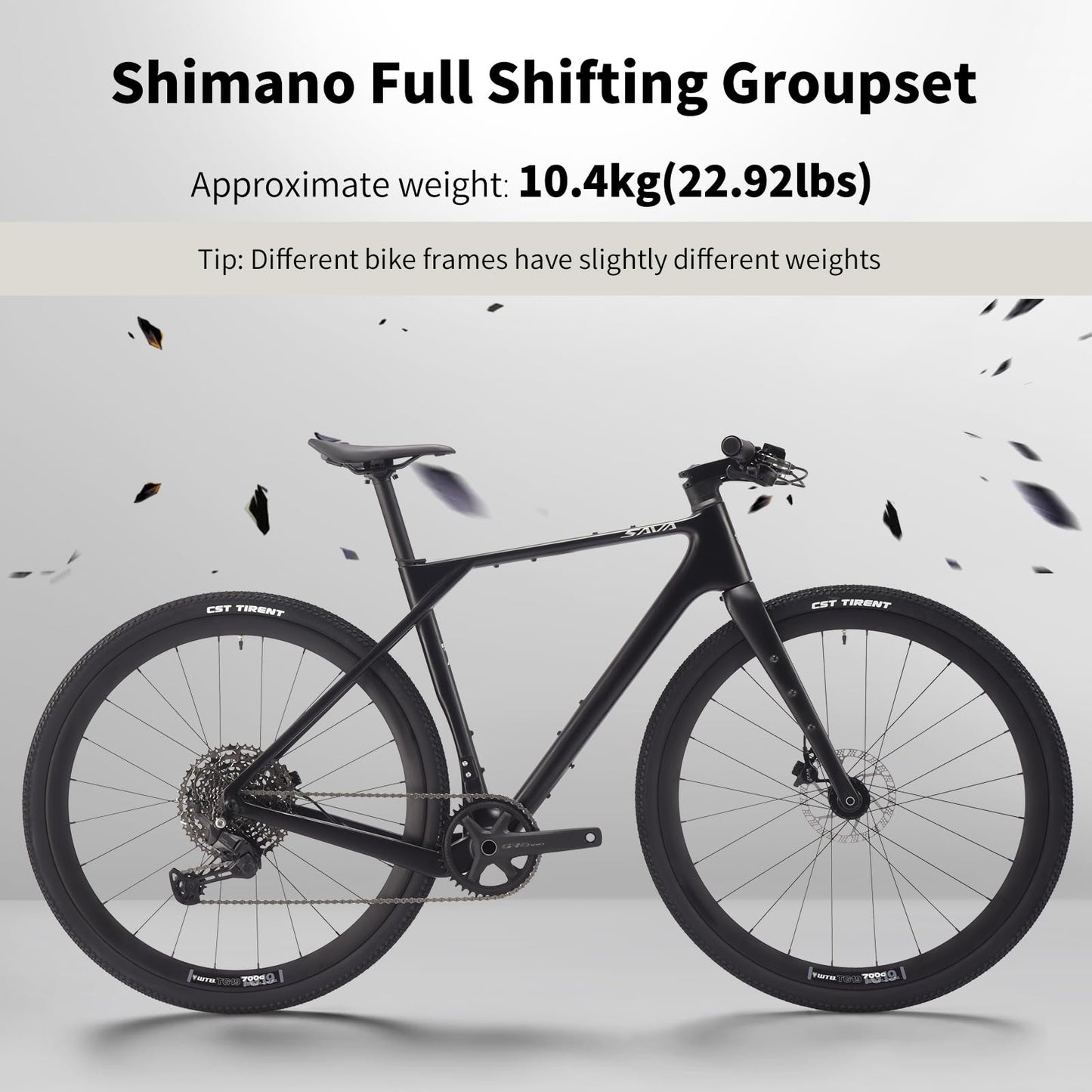 SAVADECK Carbon Gravel Bike - T800 Carbon Frame & Fork | Shimano U6000 11-Speed Groupset | Hydraulic Disc Brakes | 700CX40mm All-Terrain Tires | Men & Women Road/Off-Road Bicycle (Gray, 53cm)