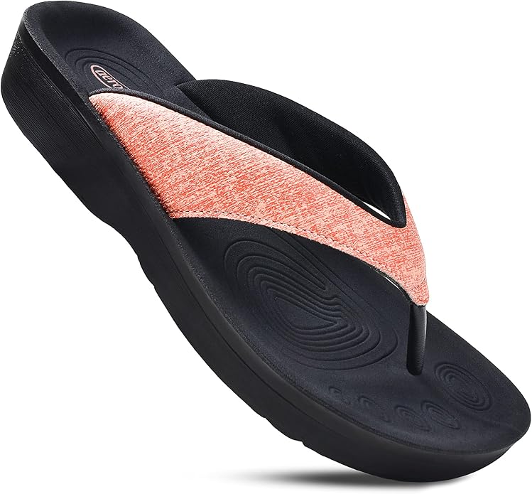 AEROTHOTIC Slip On Recovery Footwear Plantar Fasciitis Flip Flops for Women Yoga Mat Outdoor Walking Beach Ladies Arch Sup...