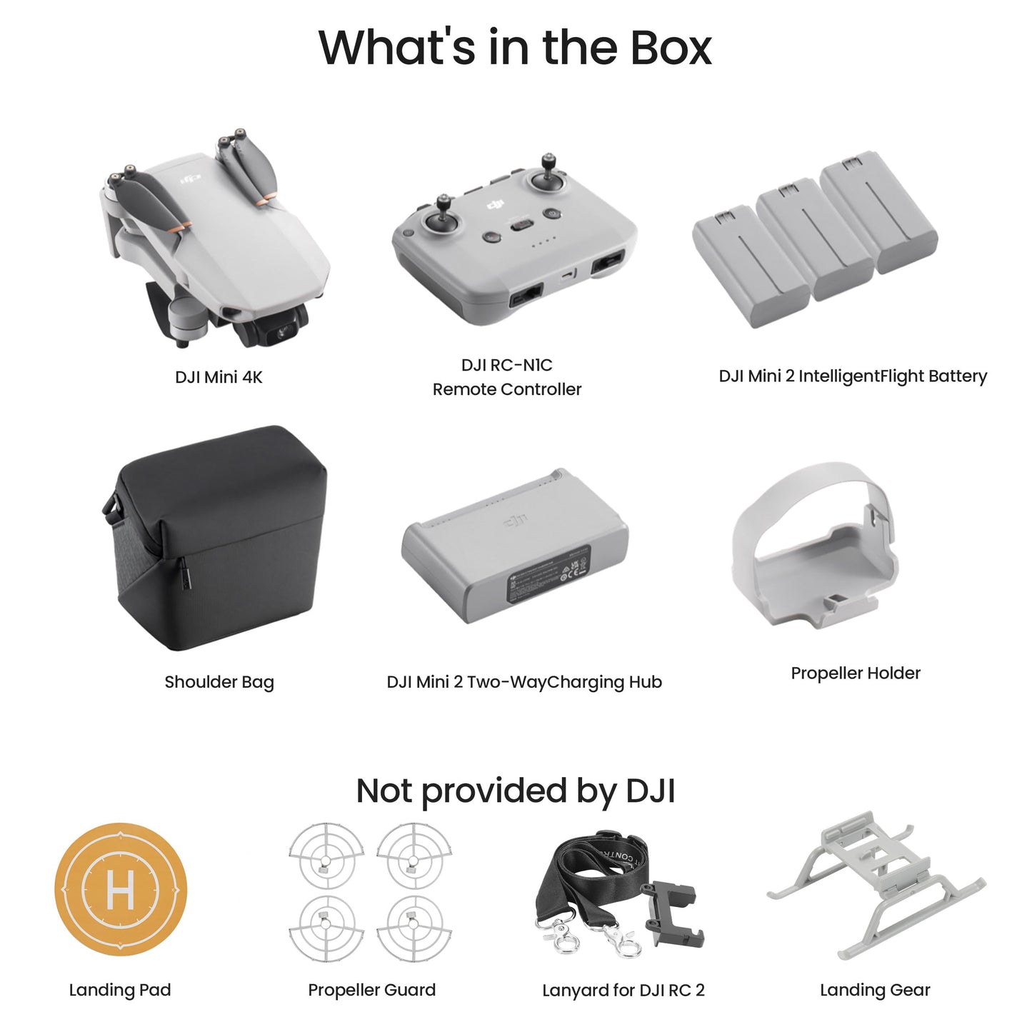 DJI Mini 4K Fly More Combo, Drone with 4K UHD Camera for Adults,3 Batteries for 93-Min Max Flight Time.Lanyard, Landing Pad, Landing Gear, Propeller Guard