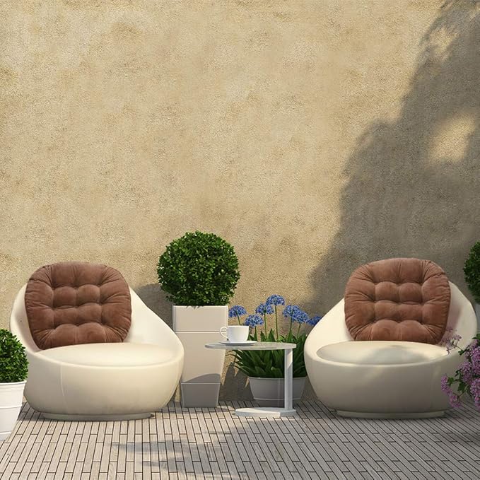 Tiita Round Chair Cushions 22x22 Inch Outdoor Seat Pads Set of 2 Throw Floor Pillows for Adults Sitting Patio Garden, Coffee