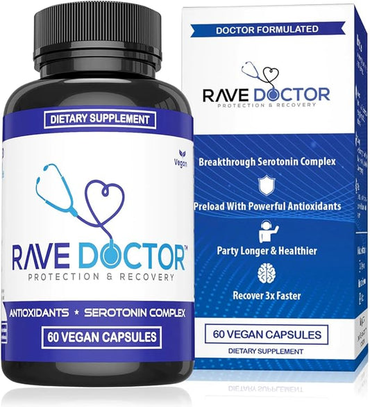 Rave Doctor 5 HTP Supplement - Essential Rave Vitamins for Festival Goers, Rave Accessories, Festival Essentials, Festival...