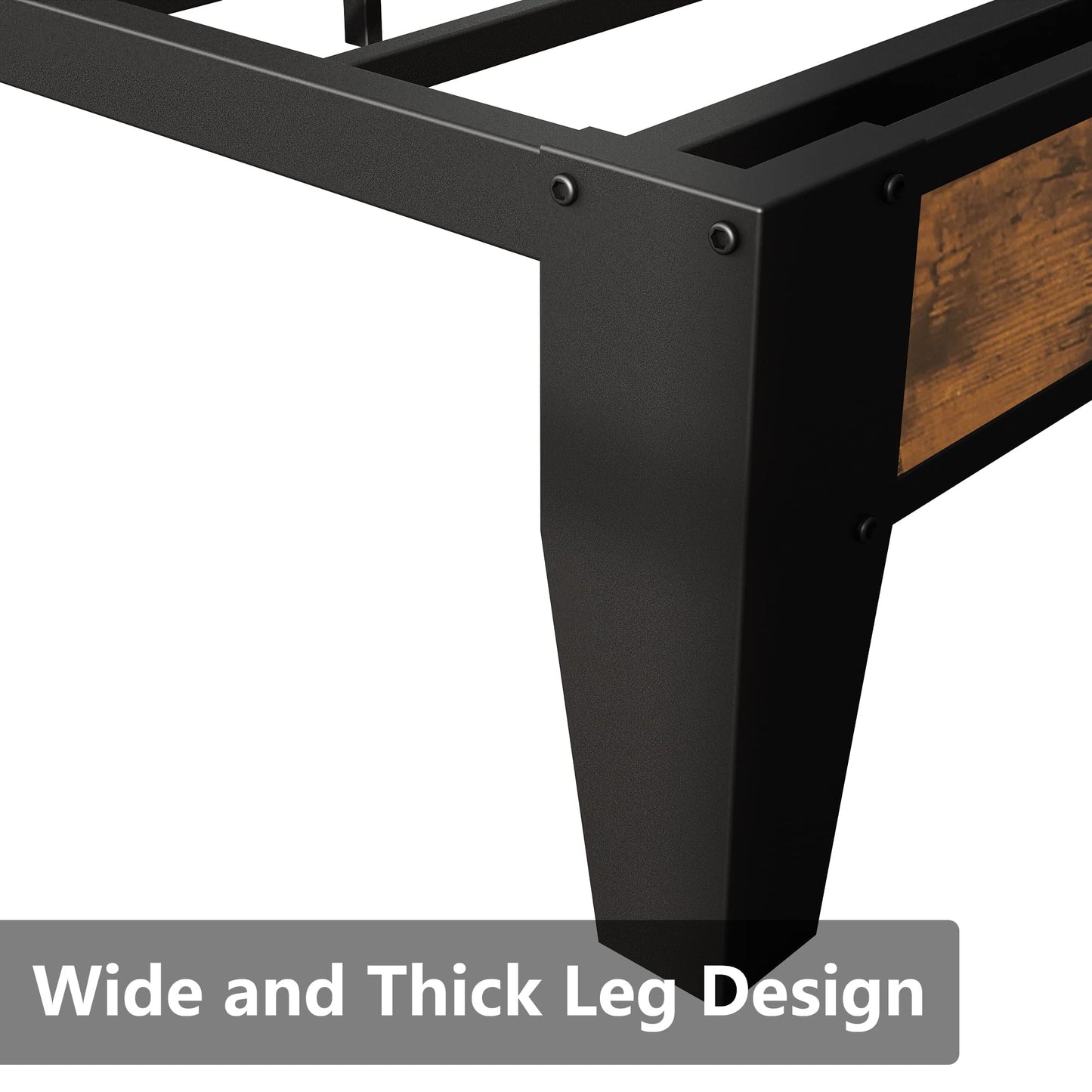 LIKIMIO Twin XL Bed Frames, Storage Headboard with Charging Station, Solid and Stable, Noise Free, No Box Spring Needed, Easy Assembly