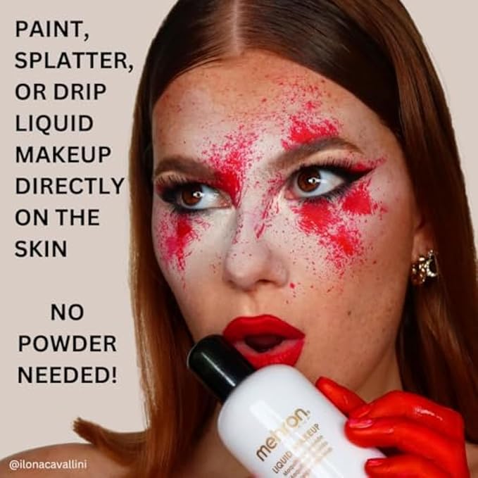 Mehron Makeup Liquid Makeup | Face Paint and Body Paint Perfect for Halloween, Cosplay I Air Brush Compatible (1 oz) (BLACK)