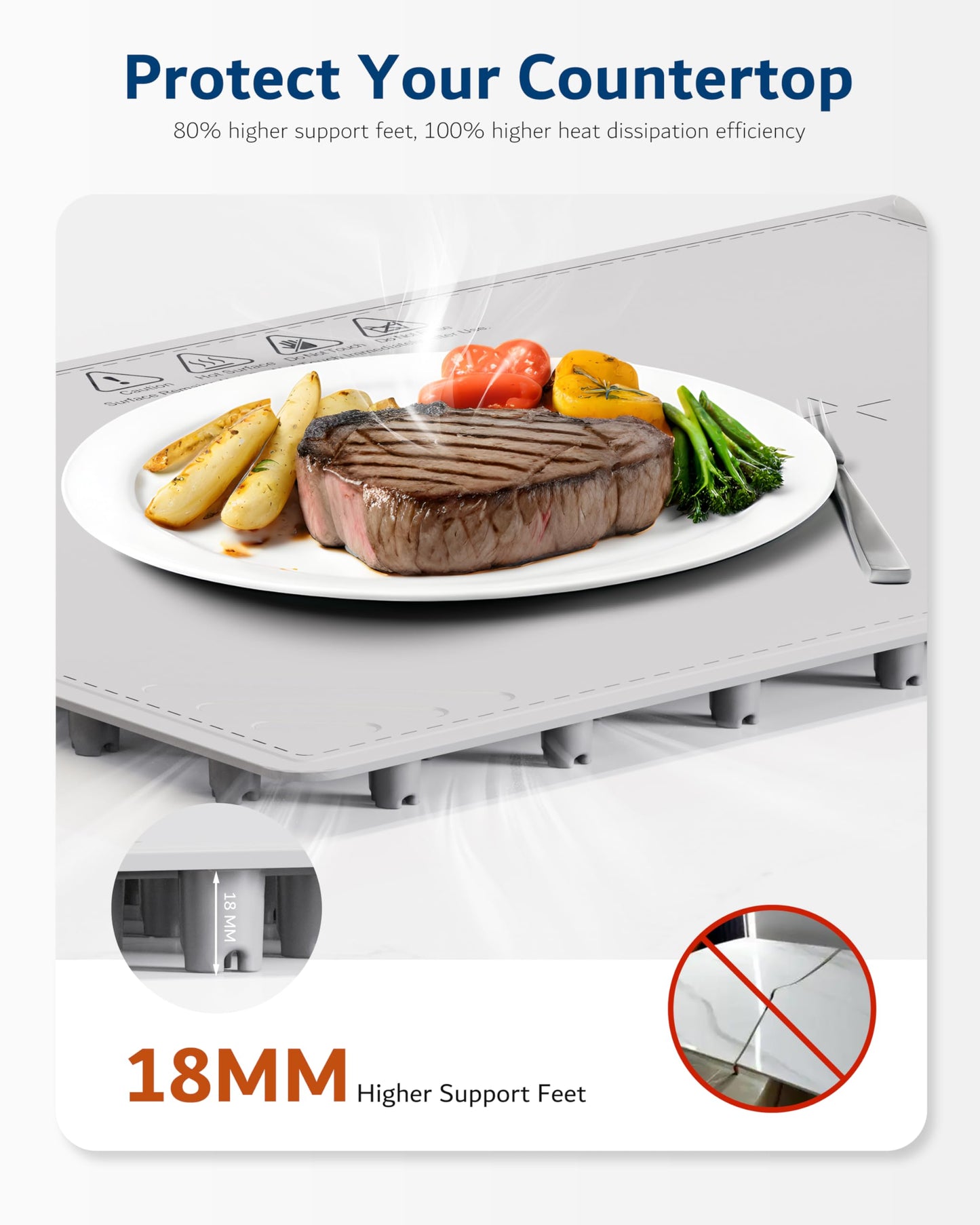 Warming Mat for Food -Electric Food Warming Tray (24"x16"), Rapid Full-Surface Heating, Portable & Rollable Versatile Food Warmer for Countertop, Perfect for Gatherings, Parties &Everyday Use