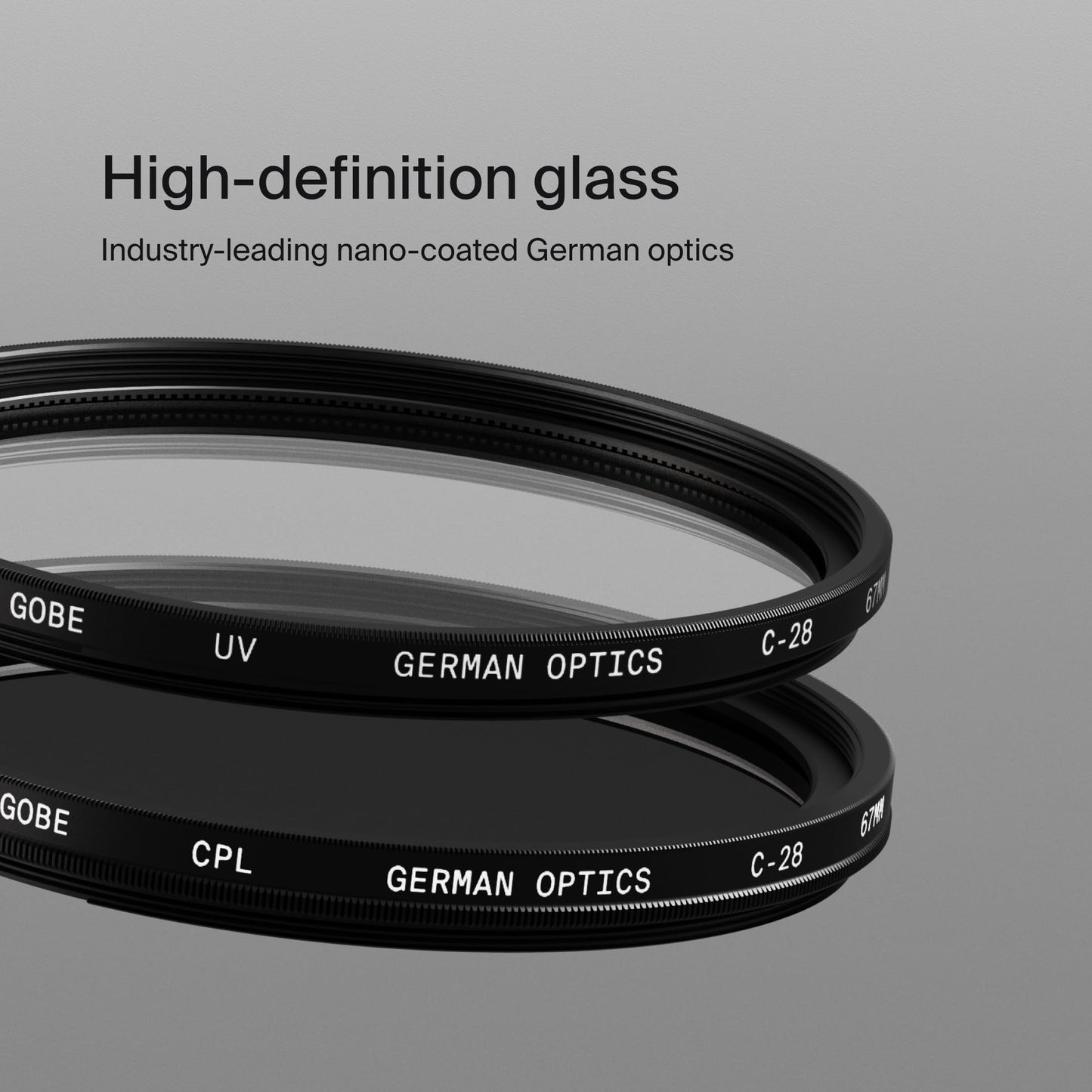 Gobe 58Mm Uv + Circular Polarizing (Cpl) Lens Filter Kit (Pro)