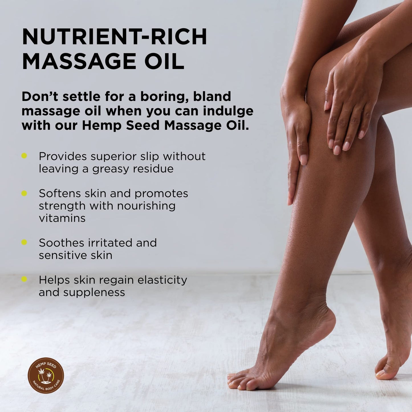 Hemp Seed Massage & Body Oil, Dreamsicle Scent - 8 fl. oz. - Nourishing, Moisturizing Massage Oil - Hemp Seed, Apricot, Grapesee