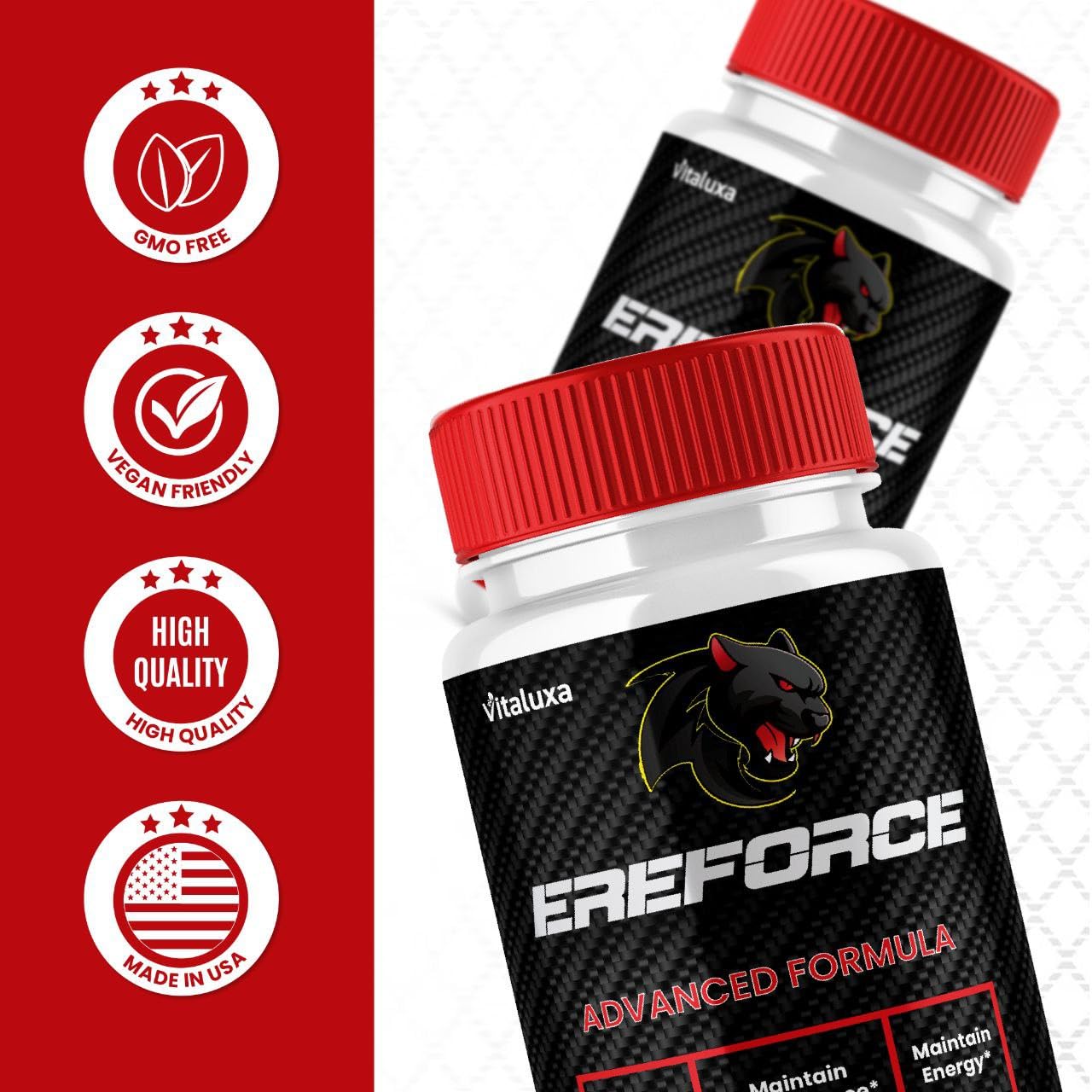Ereforce Capsules, Ereforce Men's Supplement Performance Eforce Blend Maximum Strength Support, Ere Force Pills Premium Daily Energy Advanced Formula Overall Health Wellness Reviews (60 Capsules)