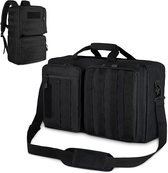MANETTA 3 Way Tactical Backpack for Men,Convertible Briefcase for 15.6 Inch Laptop,Satchel for Work/Travel/Business,Water ...