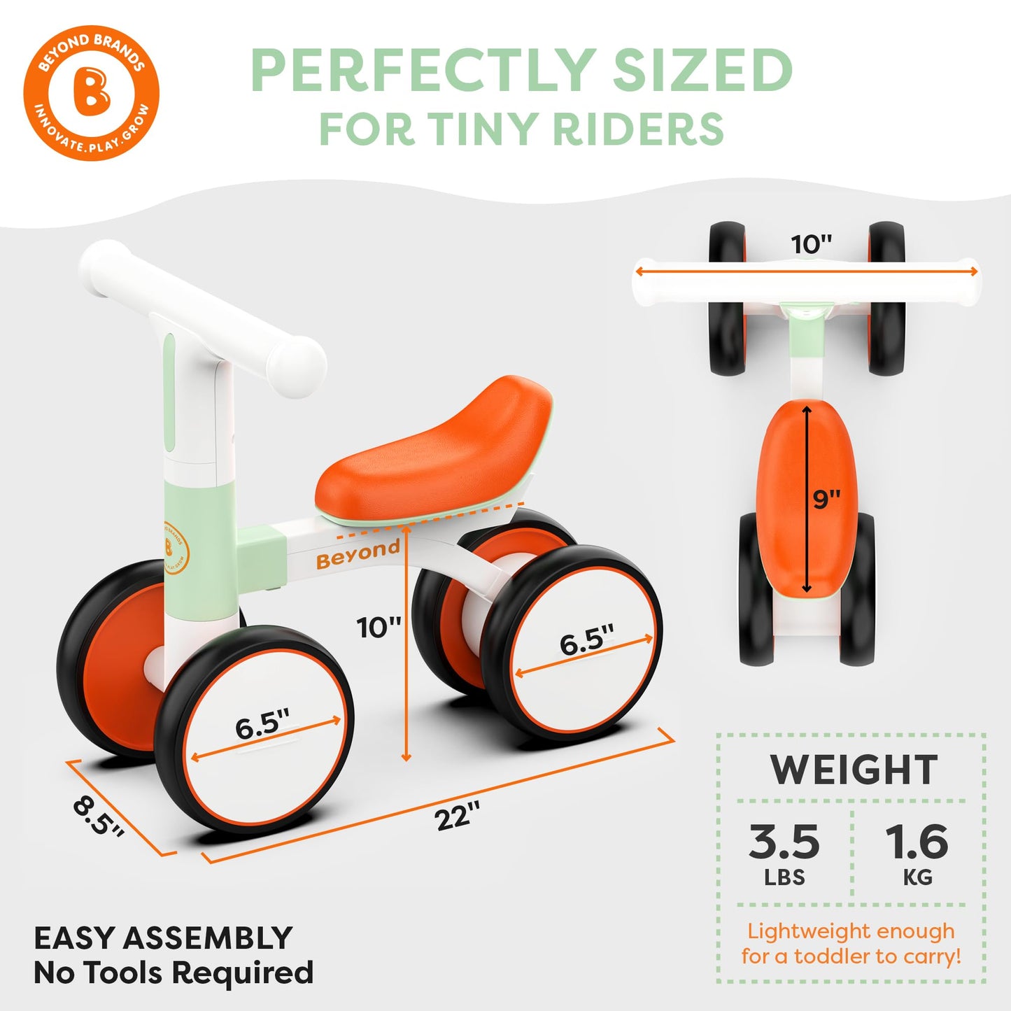 Balance Bike with Headlight- Lightweight & Modern Design | Toys For 1 Year Old Boy & Girl- Safe, Easy Build Toddler Bike, First Birthday Gift- Baby Toys 12-18 Months, Non-Slip Wheels, Parent-Approved