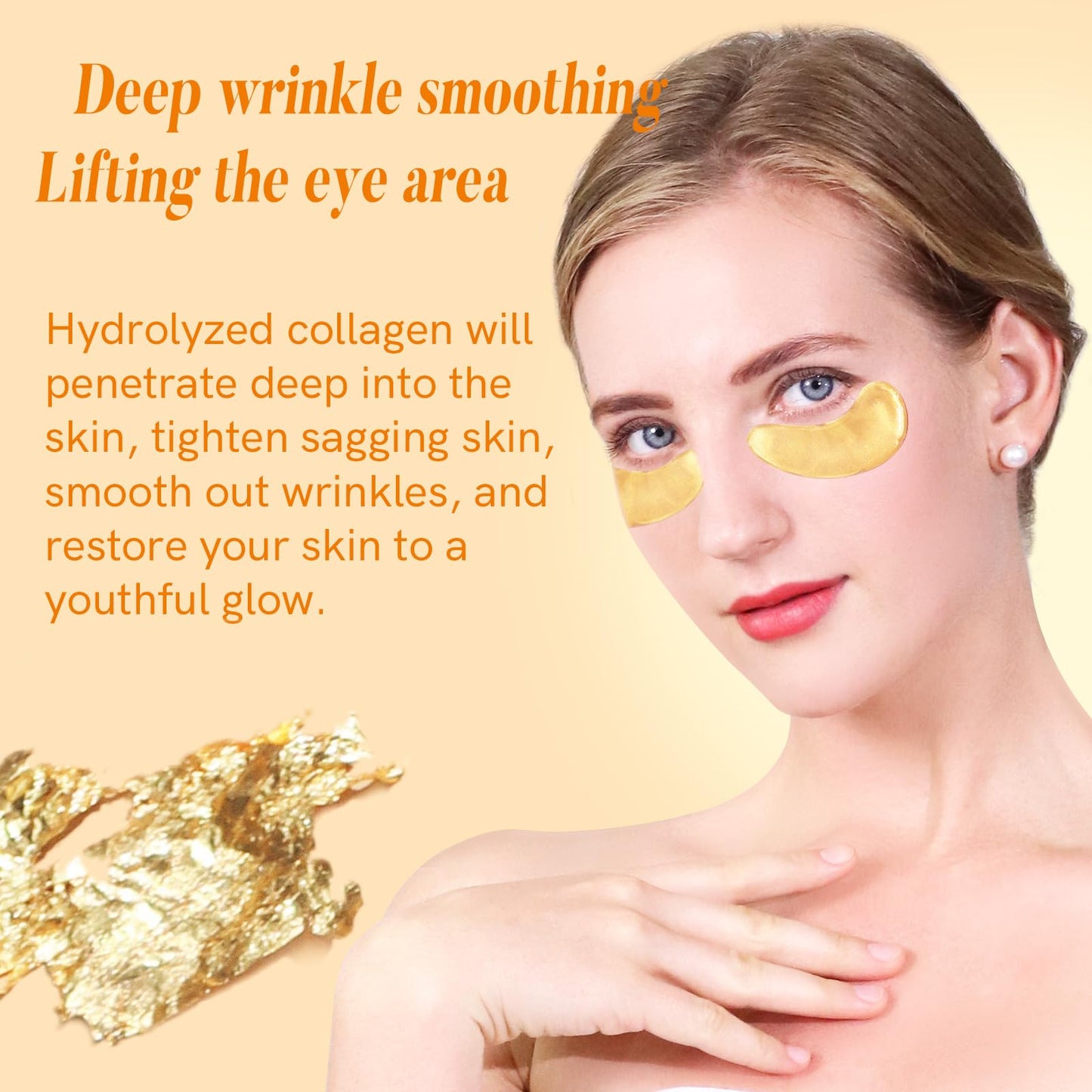 PEAUAMIE Under Eye Patches with Collagen and Hyaluronic Acid Eye Mask for Wrinkle,Dark Circles,Face Mask Skin Care Products 24 P