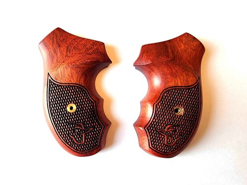 BMPL Deluxe Hardwood New Taurus Model 85 856 M M85 M856 .38 Special 2'' 2 inch Grips Hard Wood Laser Checkered Finger Groove Handmade Handcraft
