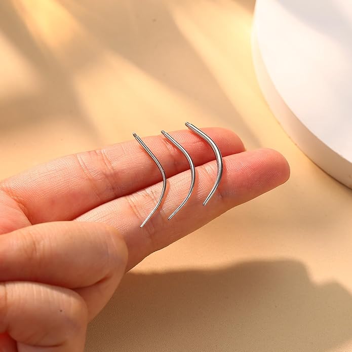 Piercing Taper Ball Grabber Tool for Changing Jewelry - 14G 16G 18G 20G Stainless Steel Flat Back Earrings Applicator Tool Threadless Insertion Pin Thread Body Piercing Kit for Ear Nose Lip