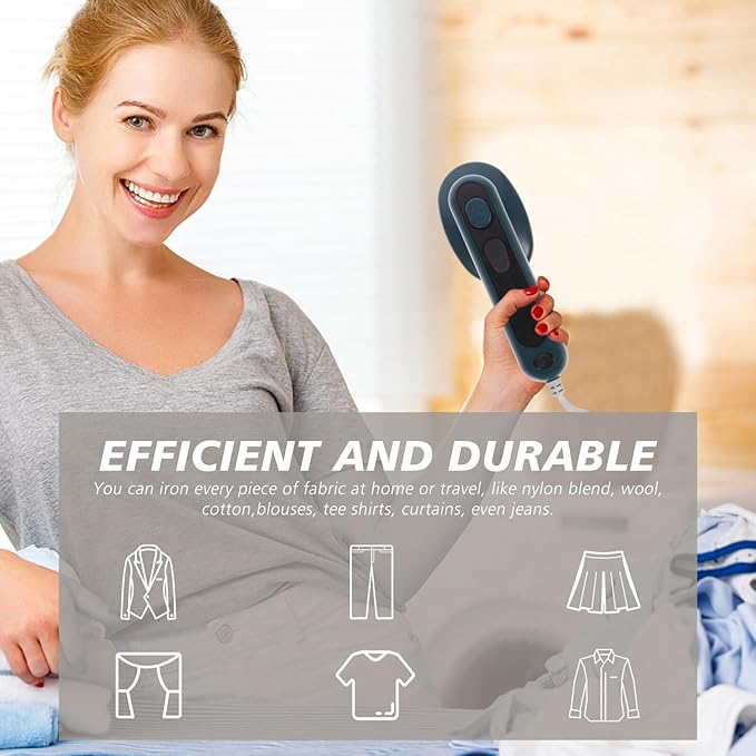 Portable Handheld Garment Steamer Iron Abs Material Travel Mini Steam Iron for Clothes Curtains Bedding Safe Smooth Plate Suitable for Satin US Plug