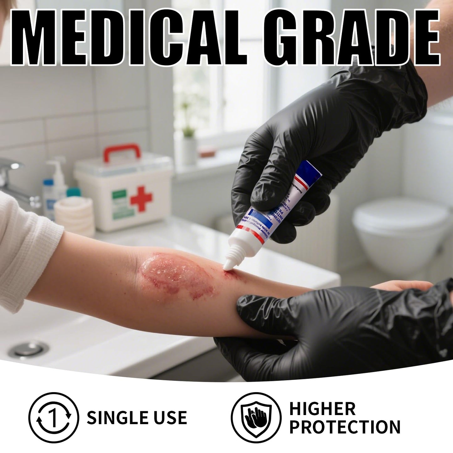 FINITEX - Black Nitrile Disposable Gloves, Exam Gloves, Powder-free, Latex-free, 3mil, 1000PCS (Medium)