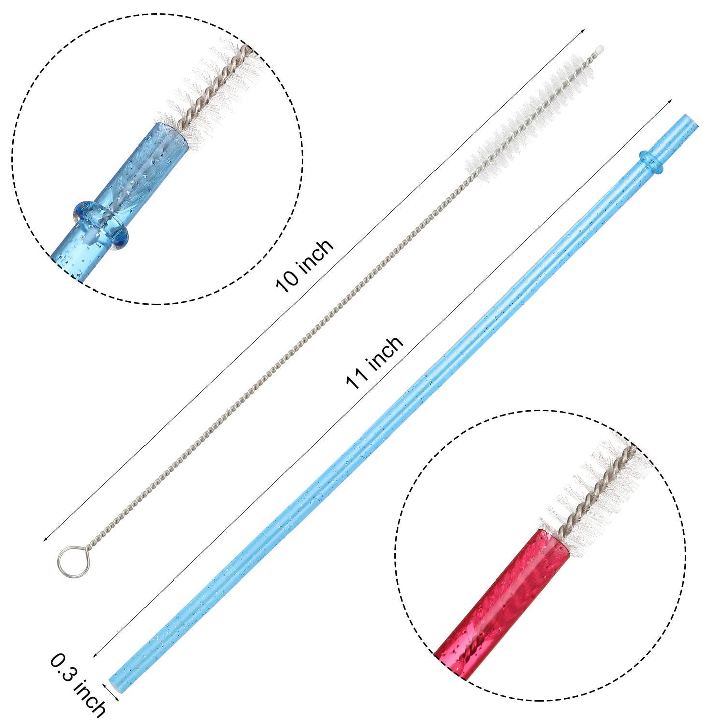 48 Pcs Plastic Straws with Team Bride Flags Reusable Glitter Drinking Straw(Red, Dark Blue, Pink, Champagne, Purple, Blue)