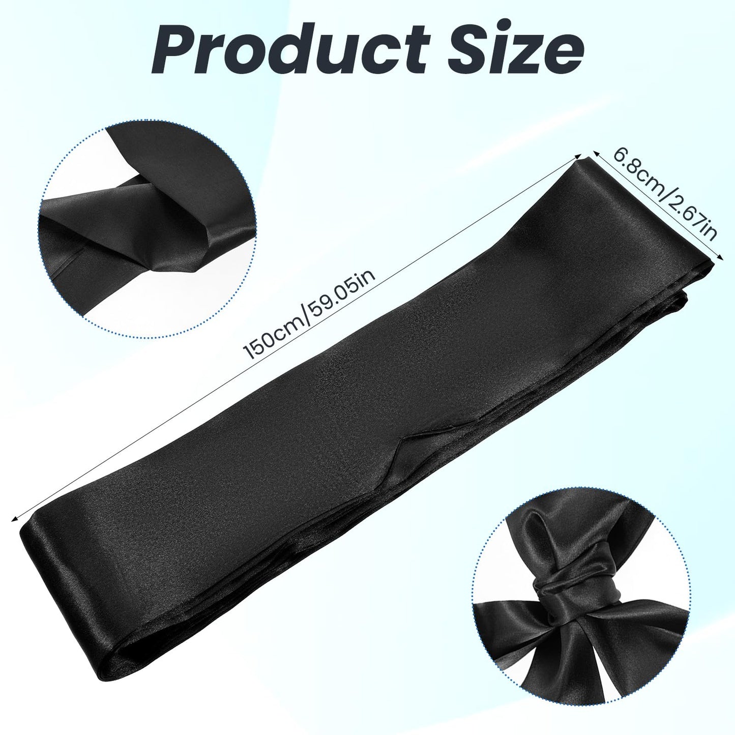 Soft Black Satin Eye Mask, Eye Mask Blindfold for Women Men Comfortable Satin Sleep Masks Silk Satins Blindfold Sleep Masks Eyes Cover Silk Sleeping Blind Folds for Night Sleeping Travel