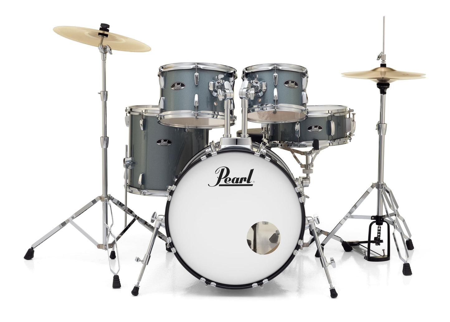 Pearl Roadshow Drum Set 5-Piece Complete Kit with Cymbals and Stands, Charcoal Metallic (RS505C/C706)