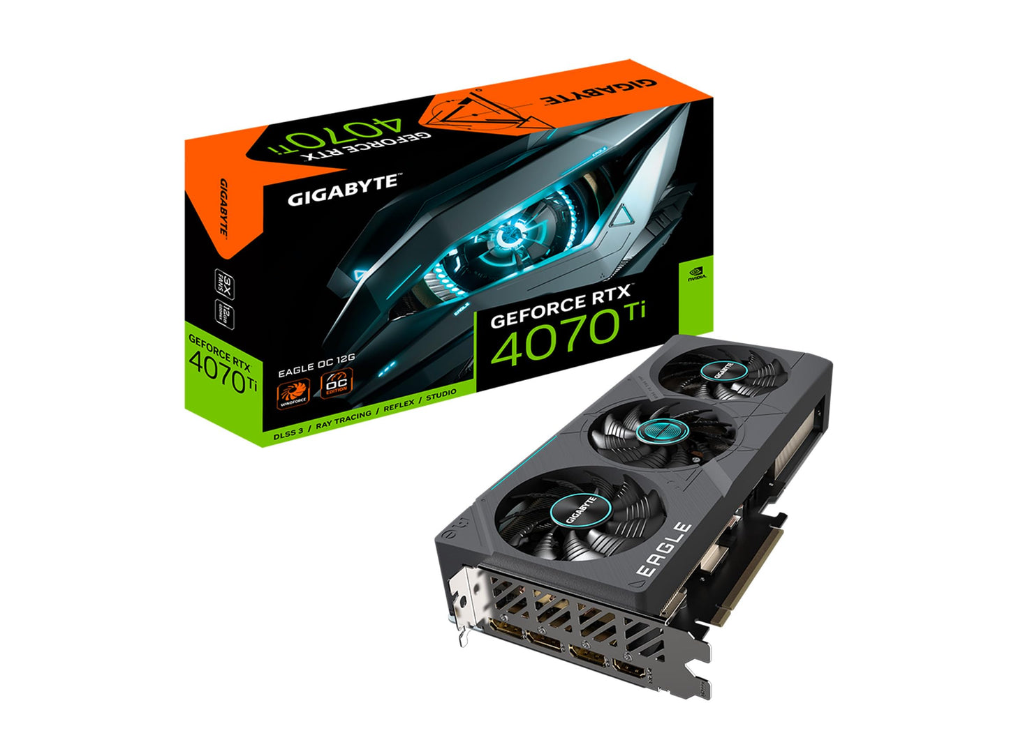 GIGABYTE GeForce RTX 4070 Ti Eagle OC 12GB Graphics Card, 3X WINDFORCE Fans, GV-N407TEAGLE OC-12GD REV2.