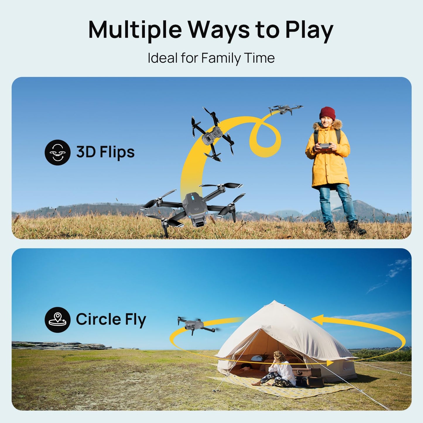 Ameta Drones with Camera for Adults 4k UHD, S20 Lite Brushless Motor FPV Foldable RC Drones for Adults Kids Beginners with 54 Mins Long Flight, Altitude Hold, Headless Mode, Circle Fly, 360° Flips
