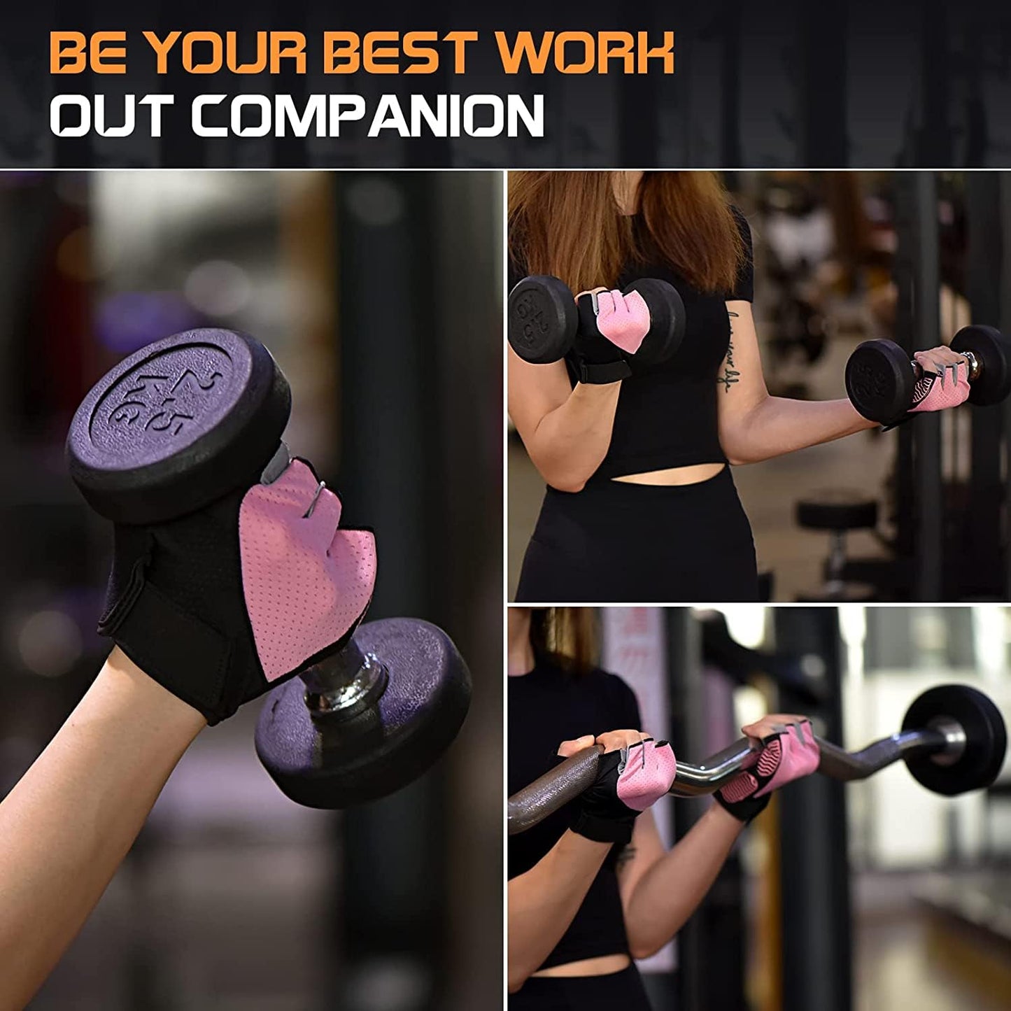 Sunnx Gym Gloves - Fingerless, Breathable, Multi-Sport Workout Gloves for Weightlifting, Cycling, Climbing & More