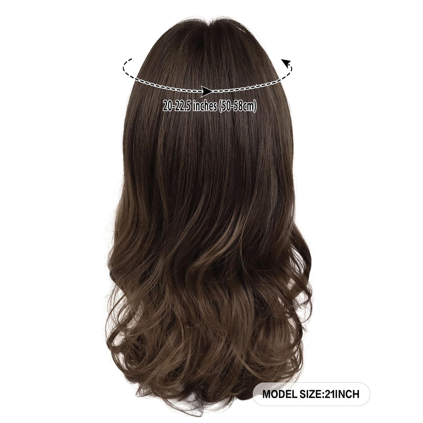 GNIMEGIL Sophisticated Long Wavy Cosplay Wig for Men in Rich Brown Natural Curly Wig Gentleman Halloween Costume Roleplay Wigs B