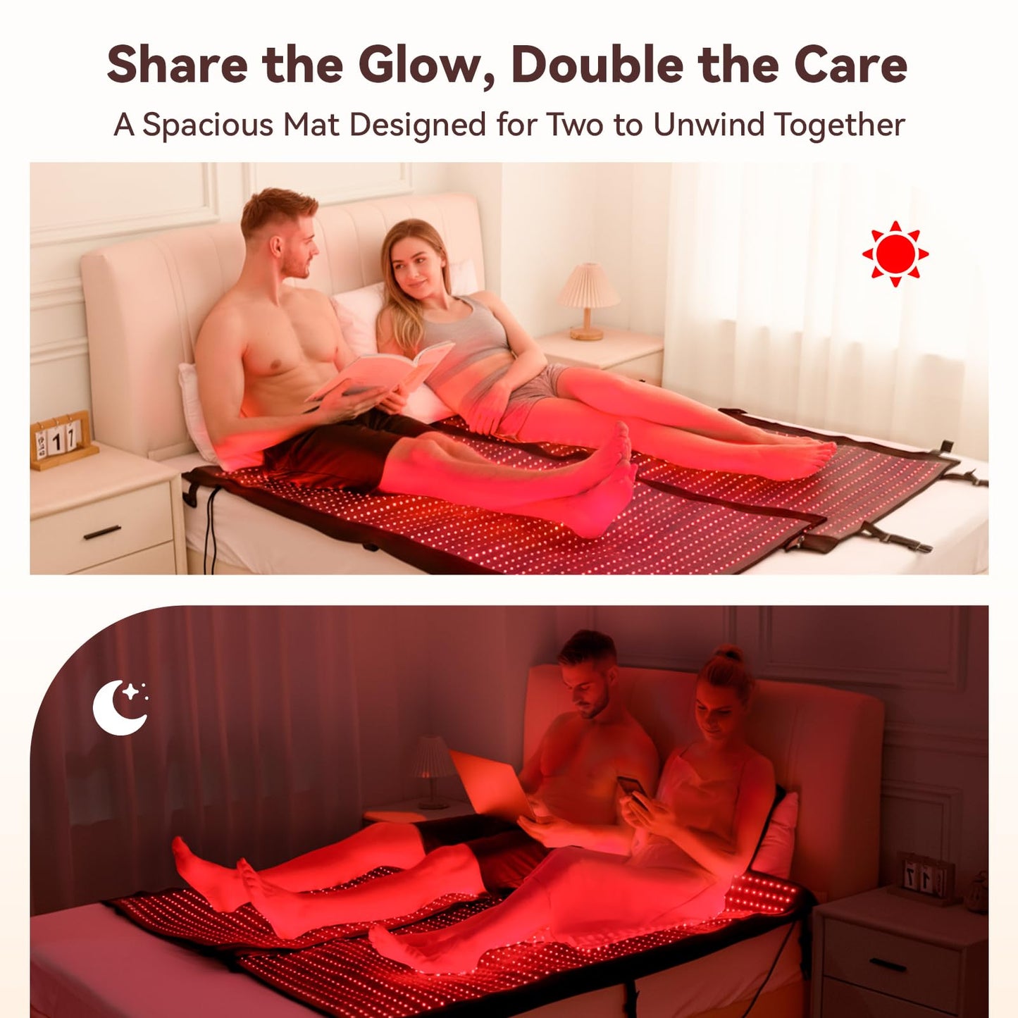 Extra Large Red Light Therapy Mat, High-Density LEDs Full Body Red Light Therapy, 660nm & 850nm Dual Wavelengths, Foldable Red Light Therapy Blanket with Timer,74.6" x 33.3"
