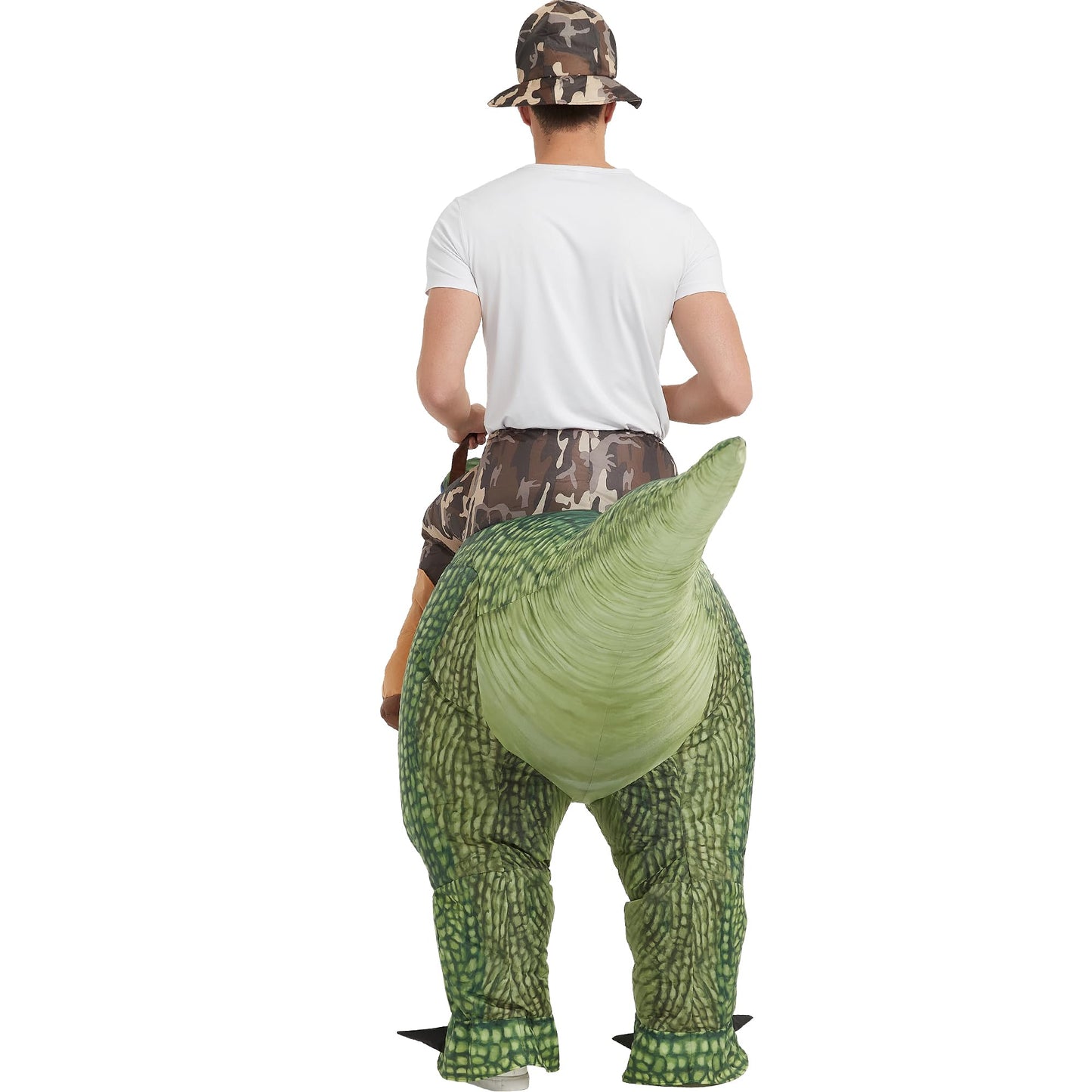 One Casa Inflatable Costume Dinosaur Riding T Rex Air Blow up Funny Party Halloween Costume for Adult