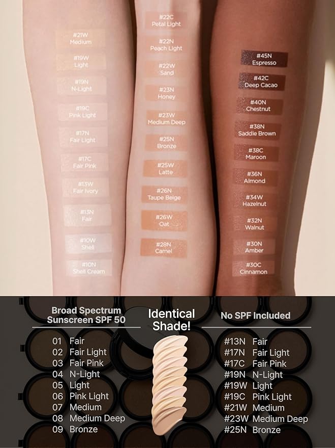 JUNG SAEM MOOL Essential Skin Nuder Cushion 13N Fair 0.49 Fl Oz, No Refill, Natural Radiant Finish Cushion Foundation with Buildable Coverage, Lightweight Texture, Korean Foundation Makeup